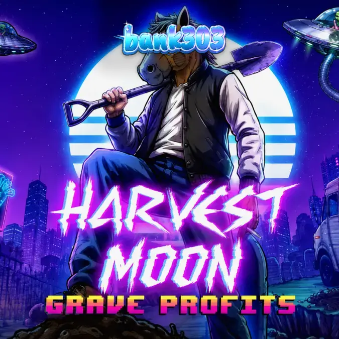 Tampilan visual slot Harvest Moon Grave Profits dengan tema laboratorium pemakaman yang gelap.
